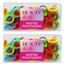 Beauty & Me 2 Pack 100 Rainbow Ponytailers No Snag Soft Hair Ties