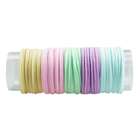 Pastel Elastic Hair Bands 10 Pack Soft Hold in Pink Blue Green Yellow