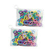 Elastic Hair Bands 100 Pack Light Pastel Colours in Daisy Travel Pouch x 2
