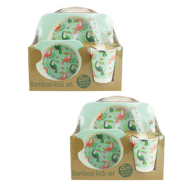 Bamboo Toucan Dinner Set for Kids Eco Friendly Pack of 2 by Baby & Me