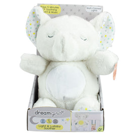 Baby Night Light & Lullaby Elephant Soft White Plush Sleep Soother