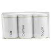 Kitchenware 3 Piece Coffee Tea And Sugar Tin Set In Light Grey Color