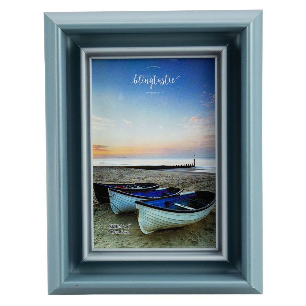 Homeware Photo Frame Boat Print Blue And Grey Design 6"x8"