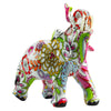 Figurine Elephant Floral Multi Colour Design Large Size 13cm x 5.5cm x 13.5cm