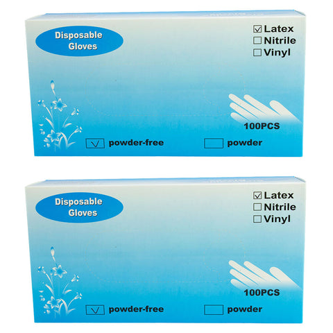 Disposable Powder Free Latex Gloves Large 100 Pack Twin Pack