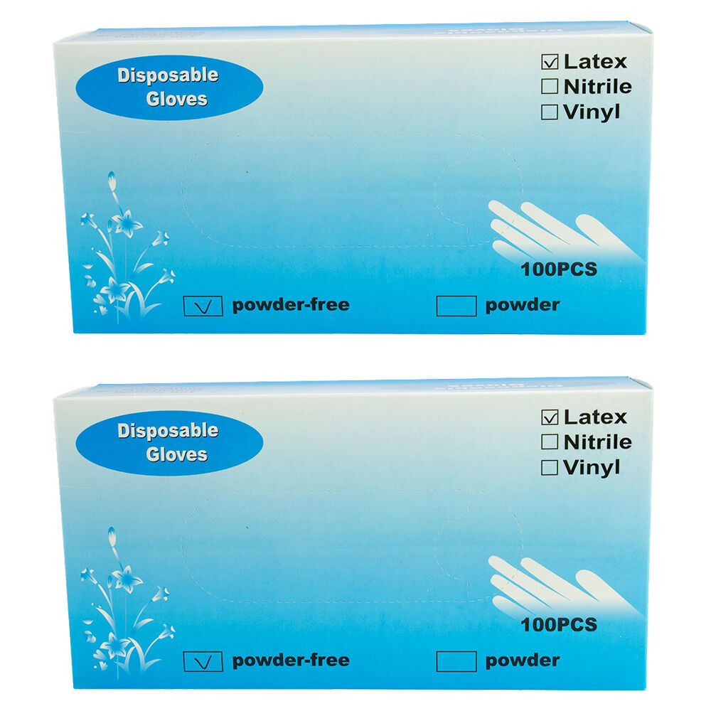 Disposable Latex Gloves Powder Free Extra Large 2 Pack of 100