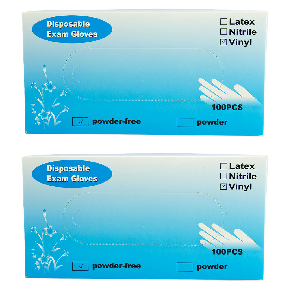 Disposable Vinyl Gloves Small Powder Free 100 Gloves Twin Pack