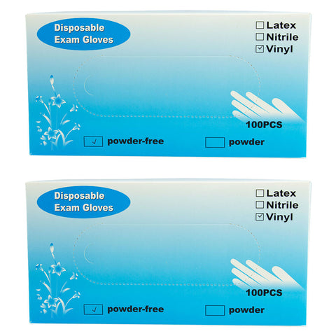 Disposable Vinyl Gloves Small Powder Free 100 Gloves Twin Pack