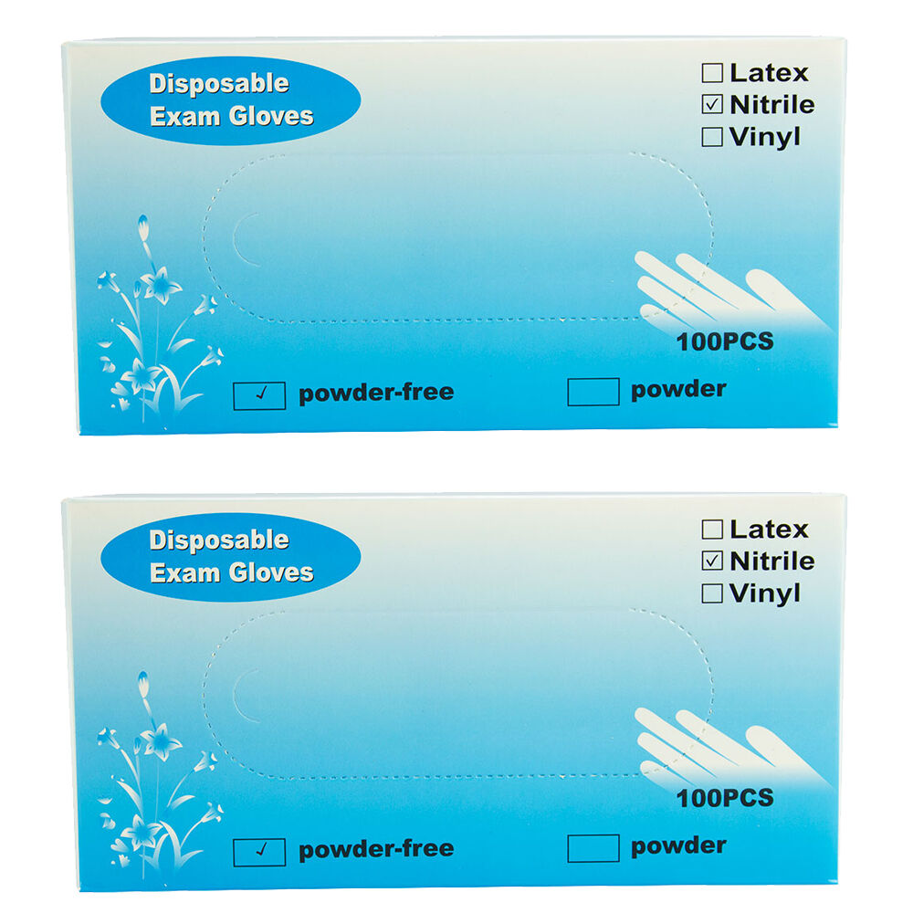 Disposable Nitrile Gloves Powder Free Extra Large 2 Pack of 100