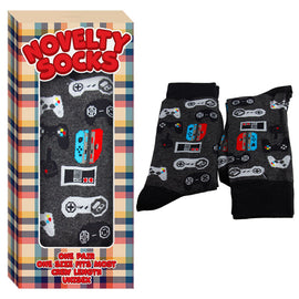 Unisex Gamer Crew Socks Video Game Design Gift Box One Size Fits Most