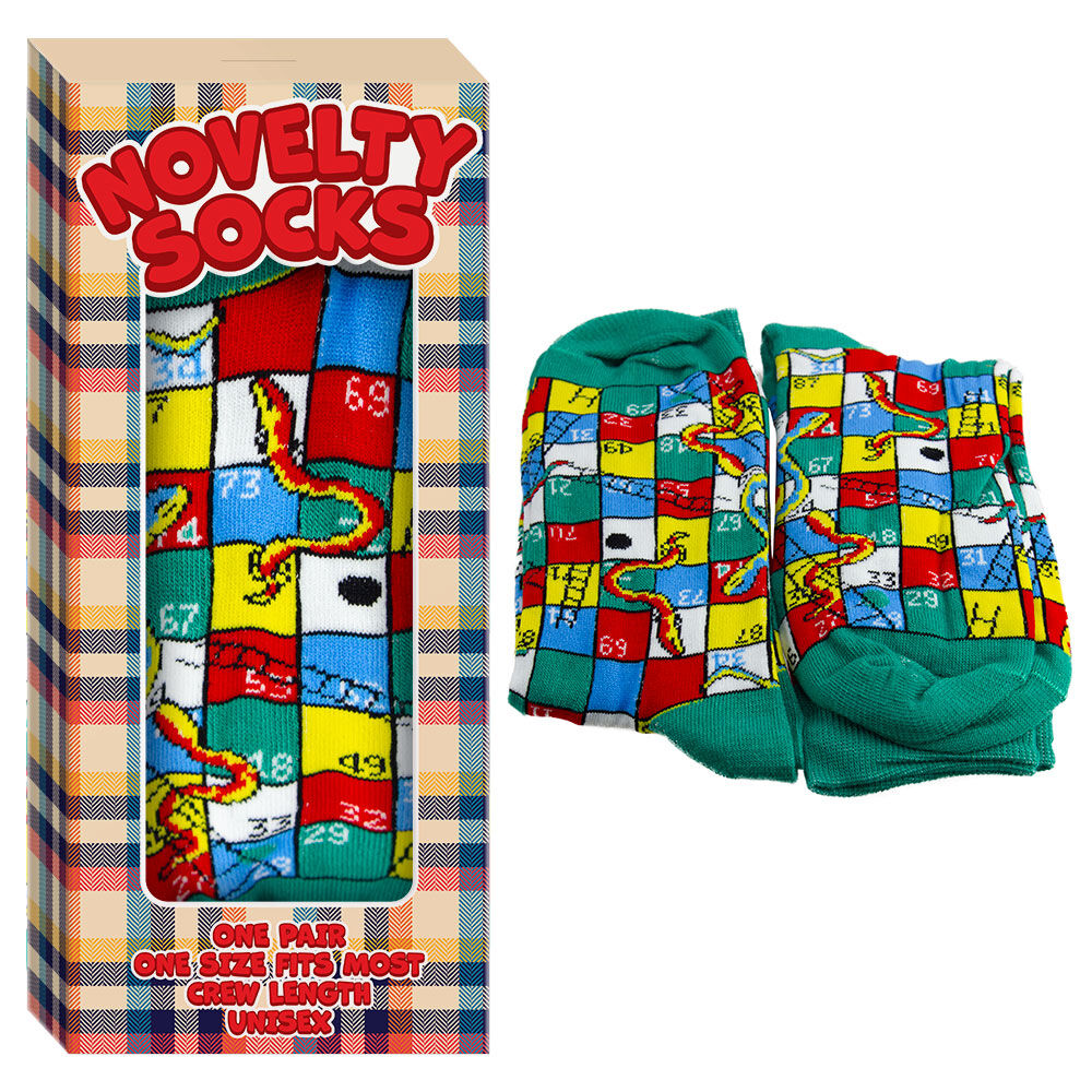 Unisex Snakes and Ladders Crew Socks Gift Boxed One Size Fits Most
