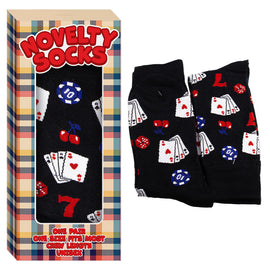 Unisex Casino Crew Socks Playing Cards Design Gift Boxed One Size Fits Most