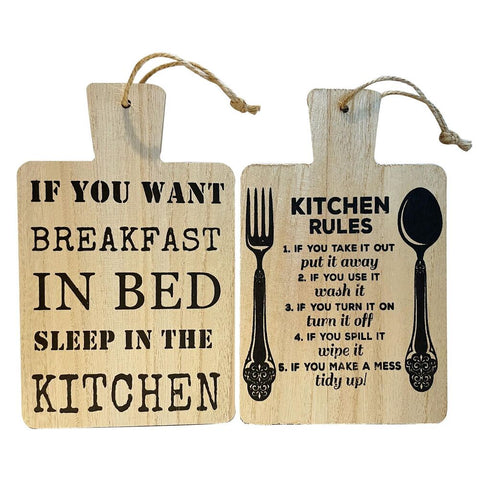 Kitchen Plaque Assorted Design Wooden