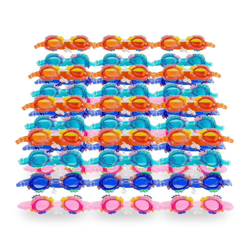 Kids Swimming Goggles Fish Design - Random Colour Supplied Pack of 12