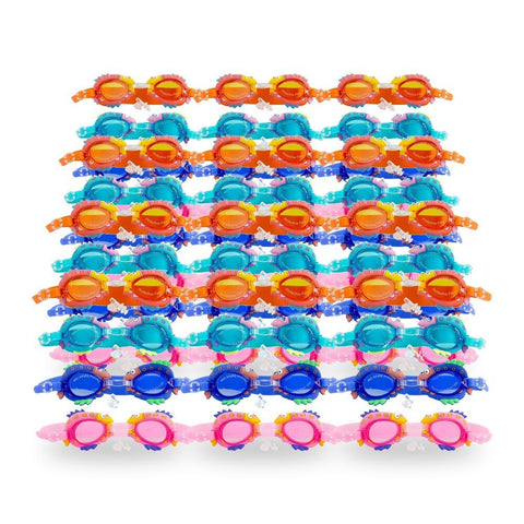 Kids Swimming Goggles Fish Design - Random Colour Supplied Pack of 12