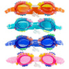 Kids Swimming Goggles Fish Design with Ear Plugs Assorted Colours - Random Colour Supplied Pack of 4
