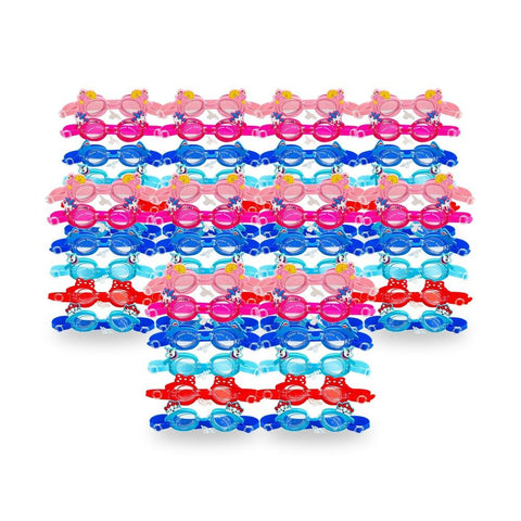 Kids Swimming Goggles Animal Designs - Random Design and Colour Supplied Pack of 10