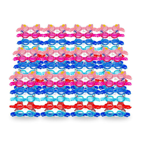 Kids Swimming Goggles Animal Designs - Random Design and Colour Supplied Pack of 12