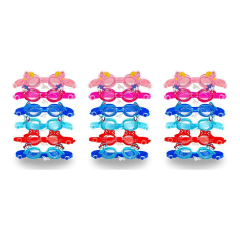 Kids Swimming Goggles Animal Designs with Ear Plugs Assorted - Random Design and Colour Supplied Pack of 3