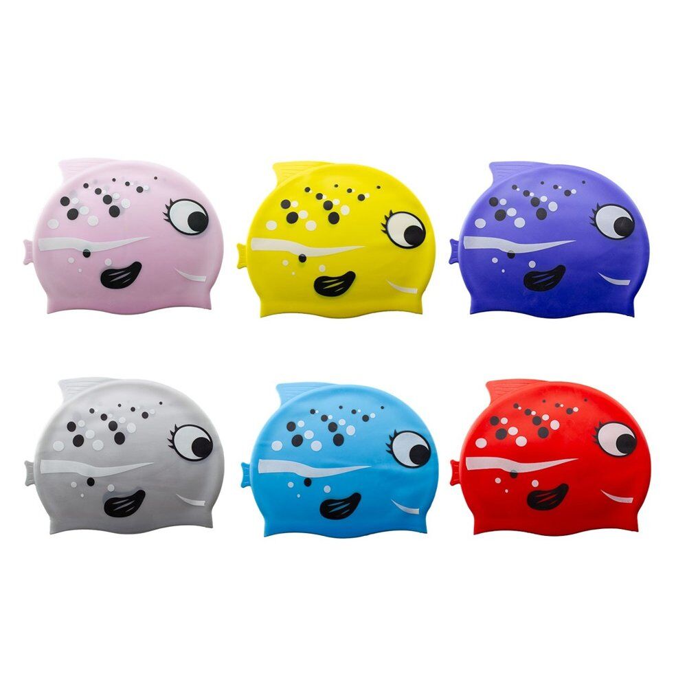 Kids Swimming Cap Mrs Fish Assorted Colours - Random Colour Supplied Pack of 5
