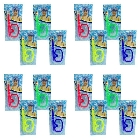 Kids Swimming Goggles Mask and Snorkel Set Assorted Colours - Random Colour Supplied Bundle of 4