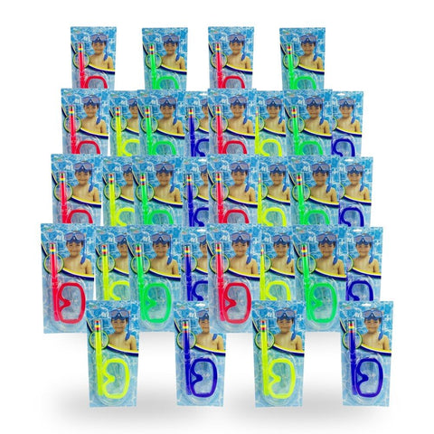 Kids Swimming Goggles Mask and Snorkel Set Assorted Colours - Random Colour Supplied Pack of 8