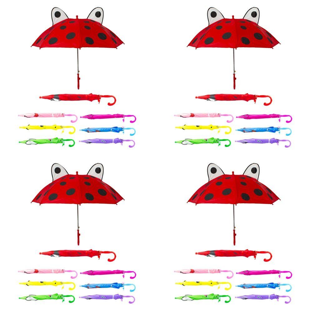 Kids Umbrella with Pop-Up Eyes Assorted Designs - Random Design and Colour Supplied Pack of 4