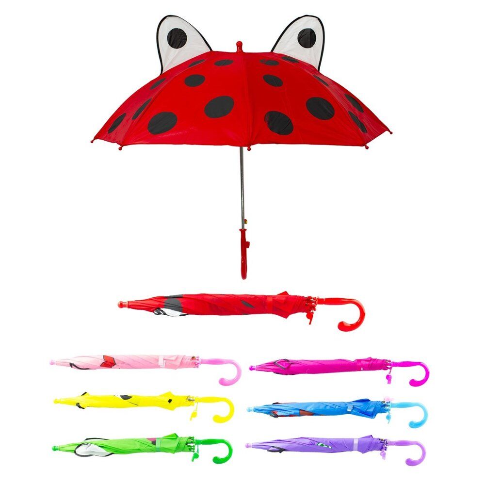 Kids Umbrella with Pop-Up Eyes Assorted Designs - Random Design and Colour Supplied Pack of 6