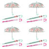 Kids Clear Dome Umbrella Fox Print - Random Colour Supplied Pack of 4