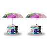 Compact Folding Umbrella Floral Prints Push Button Assorted Designs - Random Design Supplied Pack of 2