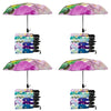 Compact Folding Umbrella Floral Prints Push Button Assorted Designs - Random Design Supplied Pack of 4