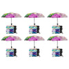 Compact Folding Umbrella Floral Prints Push Button Assorted Designs - Random Design Supplied Pack of 6
