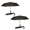 2 Pack Umbrella U Shaped Handle Black Windproof Automatic Open Close