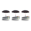 Long Black Umbrella U Shaped Handle Coloured Trim Assorted Colours - Random Colour Supplied Pack of 3