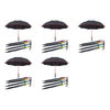 Long Black Umbrella U Shaped Handle Coloured Trim Assorted Colours - Random Colour Supplied Pack of 5