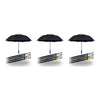 Long Black Umbrella Straight Handle Coloured Trim Assorted Colours - Random Colour Supplied Pack of 3