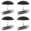 Long Black Umbrella Straight Handle Coloured Trim Assorted Colours - Random Colour Supplied Pack of 4