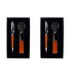 Office Essentials 2 Pack Brown Pen and Matching Keyring with Black Case