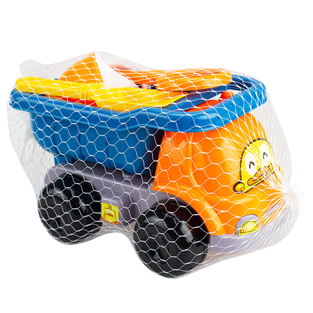 Kids Beach Toy Truck Orange Blue And Grey With Beach Spade