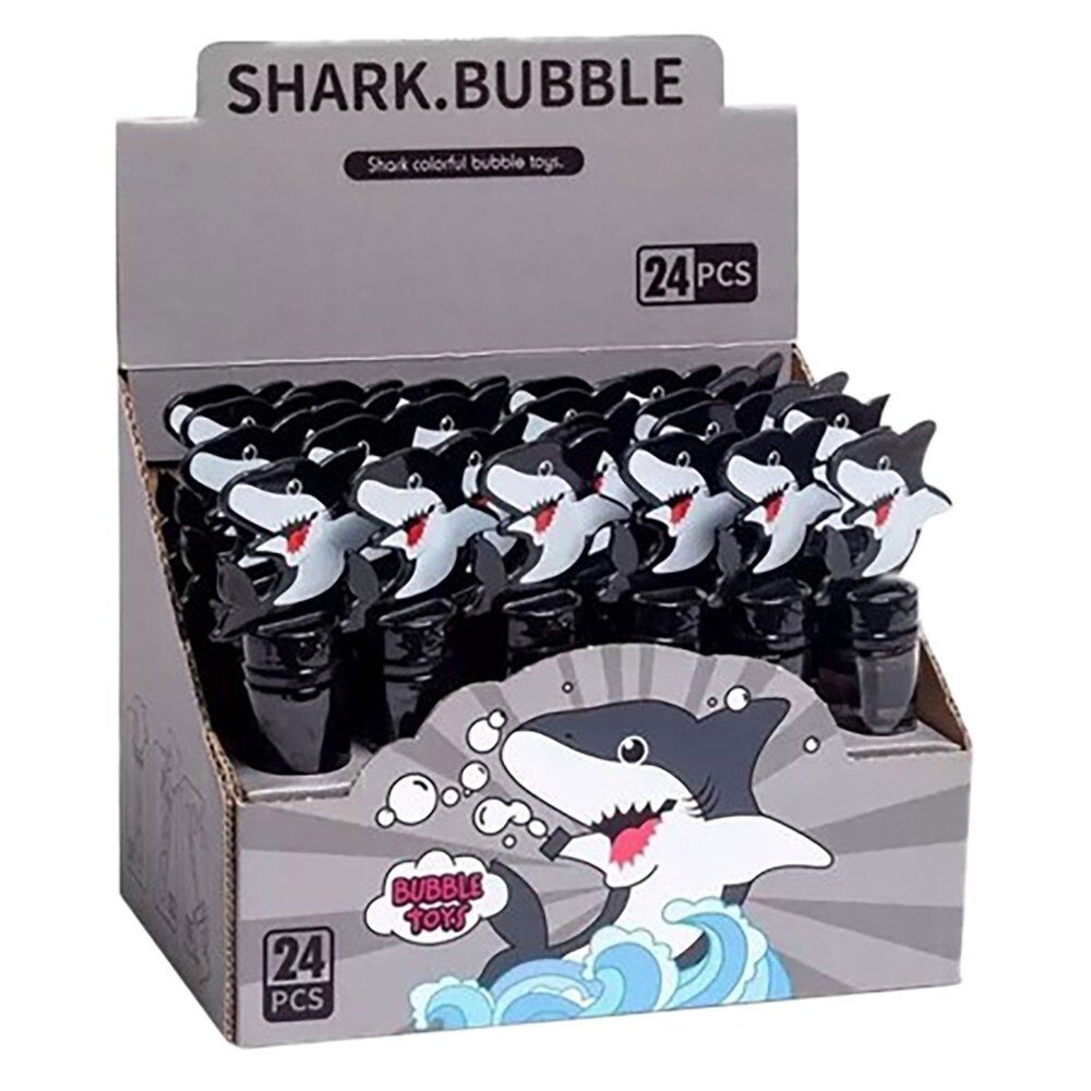 Shark Bubble Wand Bottles Counter Display of 24 Bundle of 6