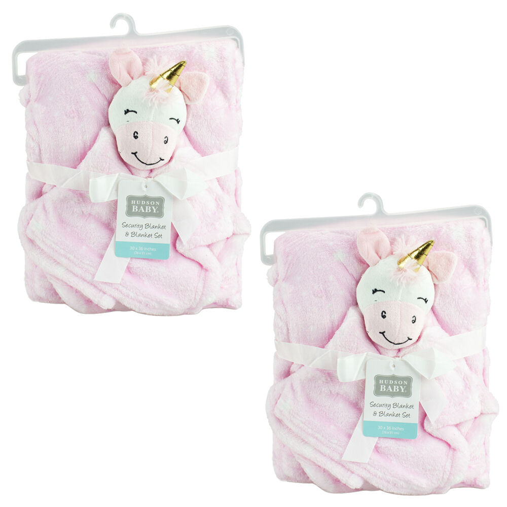 Baby Unicorn Blanket Set Pink 2 Pack Security Blanket and Throw