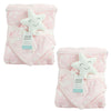 Baby Blanket Security Blanket Set Pink Star Design 2 Pack