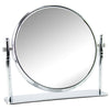 Round Mirror With Short Stand And Silver Colour Metal