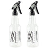 Large Transparent Spray Bottle Set x2 Refillable Barber Design Fine Mist