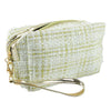 Lulu Grace Medium Size White Plaid Cosmetic Bag