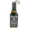 Home Decor Humour Plaque With Bottle Opener Beer Is Cheaper Than Therapy Design