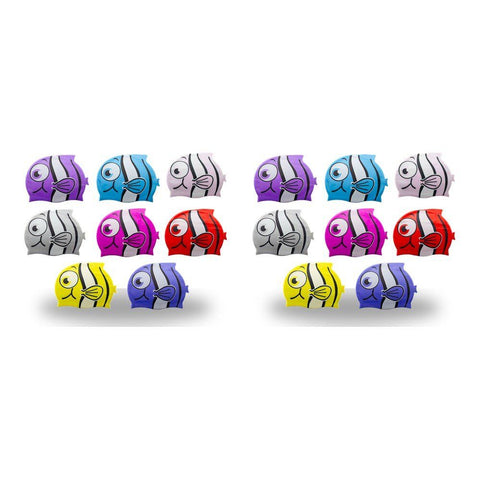 Kids Swimming Cap Clownfish Assorted Colours - Random Colour Supplied Pack of 2