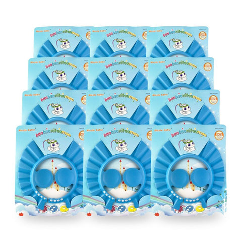 Nicole Baby Blue Shampoo Hat Adjustable Bath Visor Soft & Eco-Safe Pack of 12