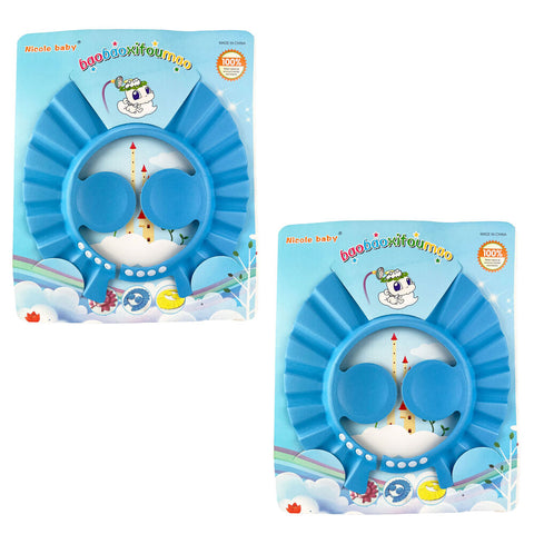 Nicole Baby Blue Adjustable Shampoo Hat Bath Visor Soft Eco Safe 2 Pack