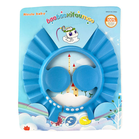 Nicole Baby Blue Shampoo Hat Adjustable Bath Visor Soft & Eco-Safe